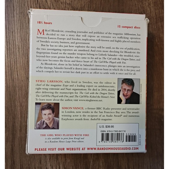 Stieg‎ Larsson Millennium Trilogy 3 Audiobook CD Set Simon Vance Unabridged Lot - Picture 5 of 8